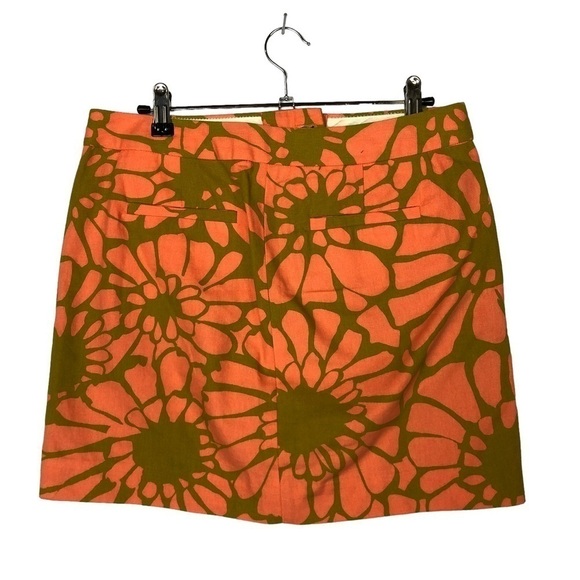 J. Crew Pink Orange Sunburst Floral Mini Skirt 2 - Picture 2 of 4